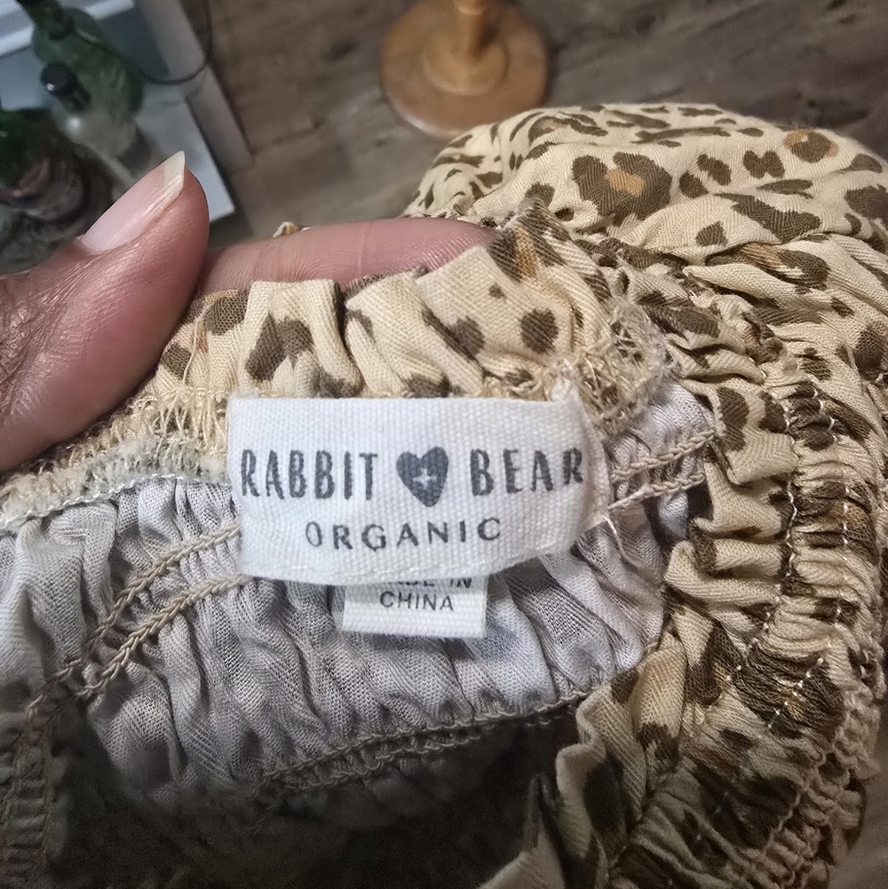 Rabbit + Organic Smocked Leopard Print Girl's Dress - 3T - Picture 2 of 5